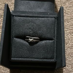 David Yurman X collection ring with diamonds